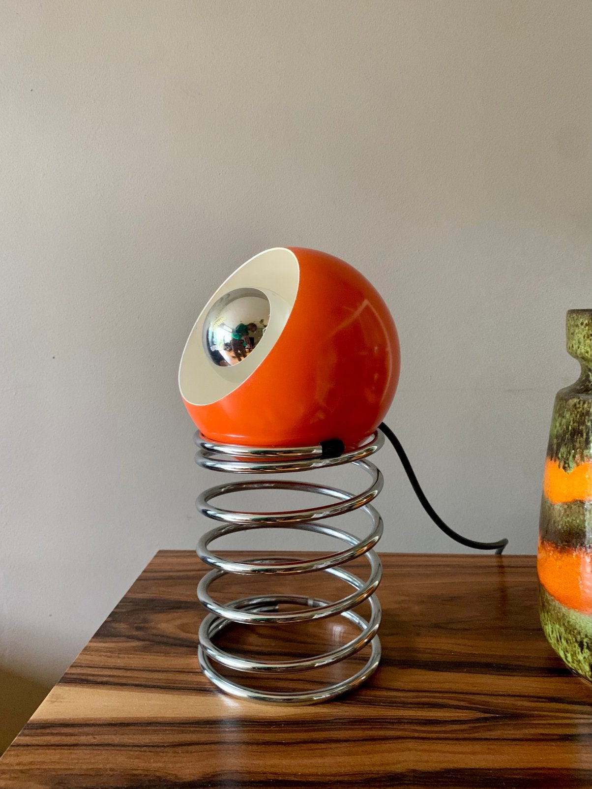 Vintage gepo spiraallamp oranje, Huis en Inrichting, Oranje, Ophalen of Verzenden, Vintage