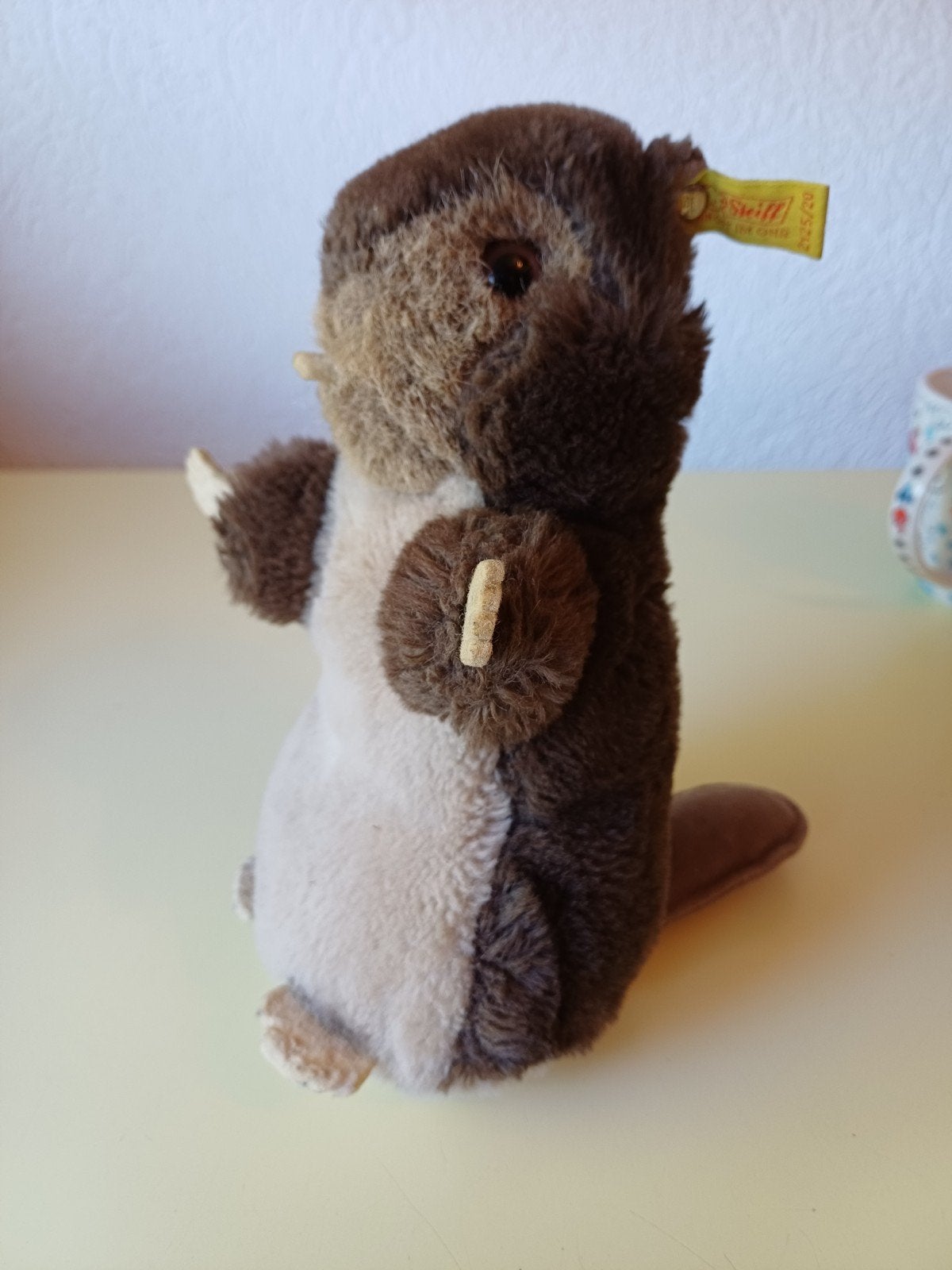 Vintage Steiff Bever met Geel Label - Zeldzaam Speelgoed, Ophalen of Verzenden