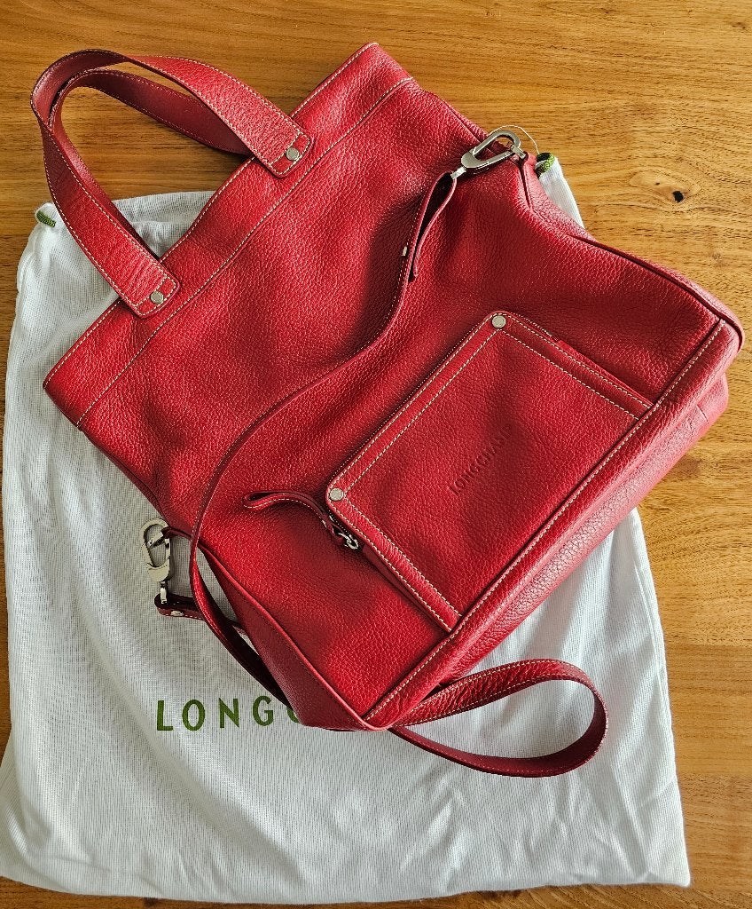 Longchamp Le Foulonné Shopper, Ophalen of Verzenden, Gebruikt, Rood, Shopper