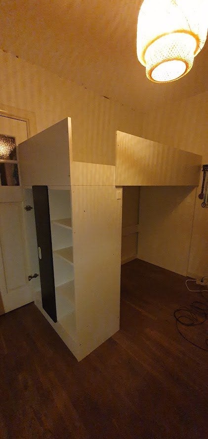 IKEA hoogslaper SMÅSTAD met kast en bureau, Huis en Inrichting, Ophalen, Gebruikt, Eenpersoons, 200 cm