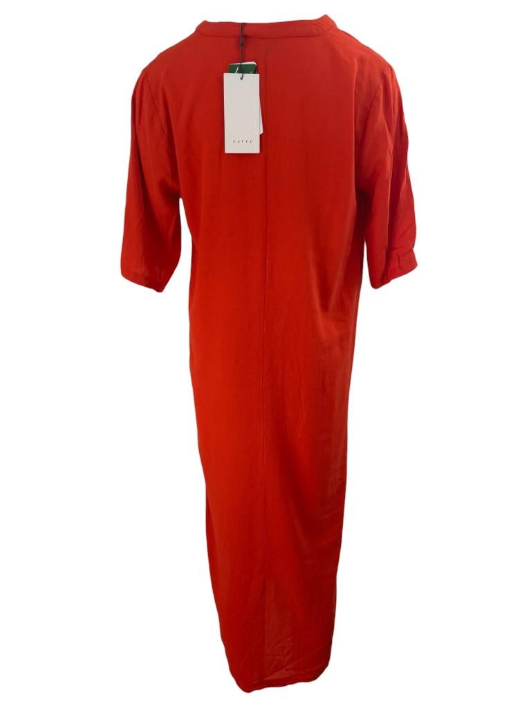 LaDress jurk S, Kleding | Dames, Ophalen of Verzenden, Zo goed als nieuw, Rood, Onder de knie