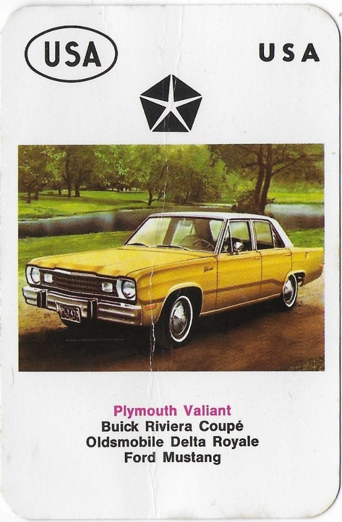 ak1023 -- Autokaartje USA Plymouth Valiant, Ophalen of Verzenden, Gebruikt, Auto's