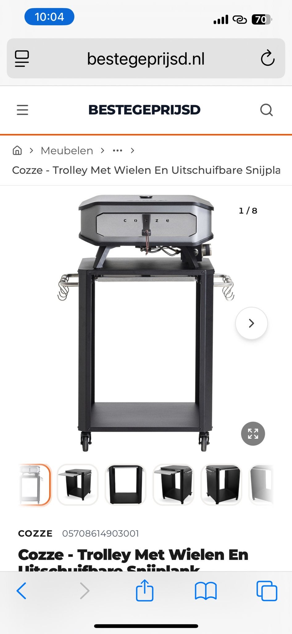 Cozze pizza onderstel / trolley - origineel, Ophalen of Verzenden, Zo goed als nieuw