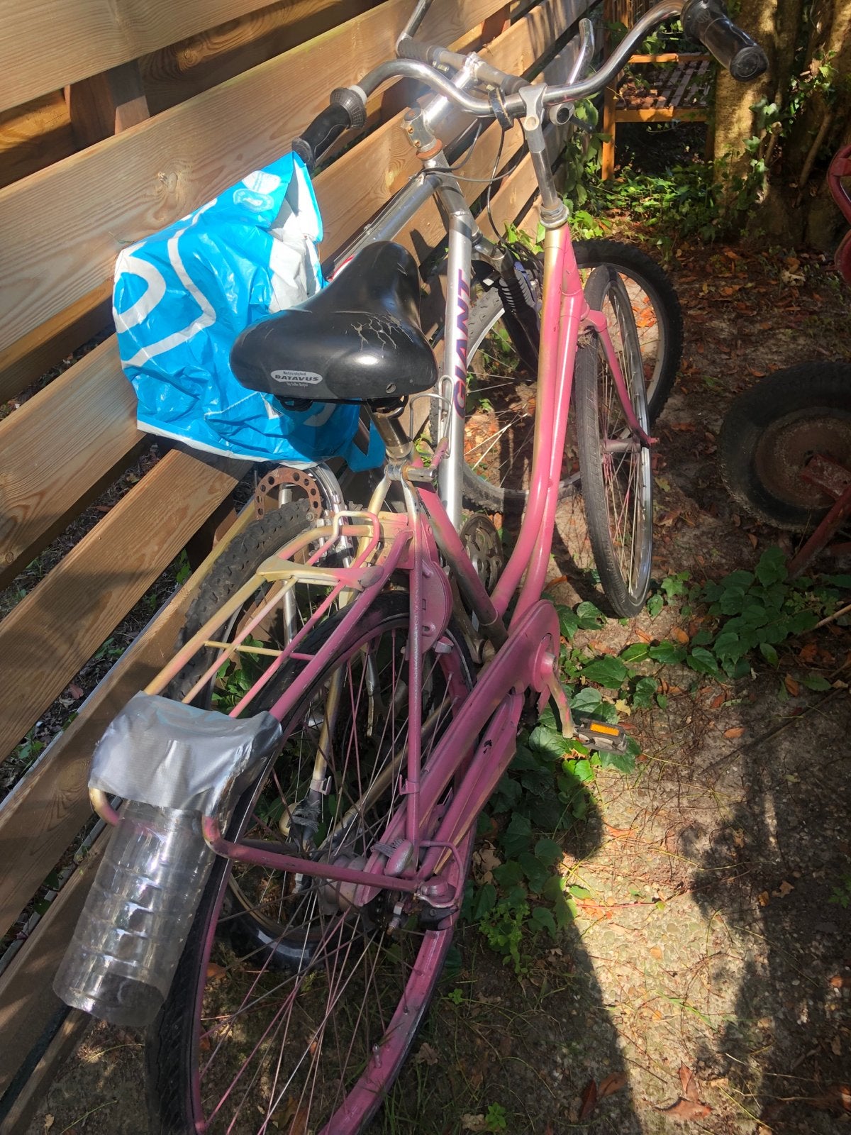 Giant mountainbike en roze damesfiets, Ophalen, Gebruikt, Velgrem, Giant