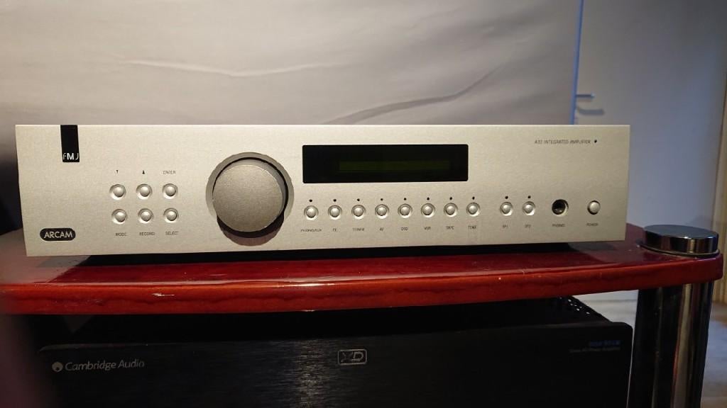 Arcam FMJ-A32 Zilver Geïntegreerde versterker met  mm/mc, Overige merken, Gebruikt, Ophalen of Verzenden, 60 tot 120 watt