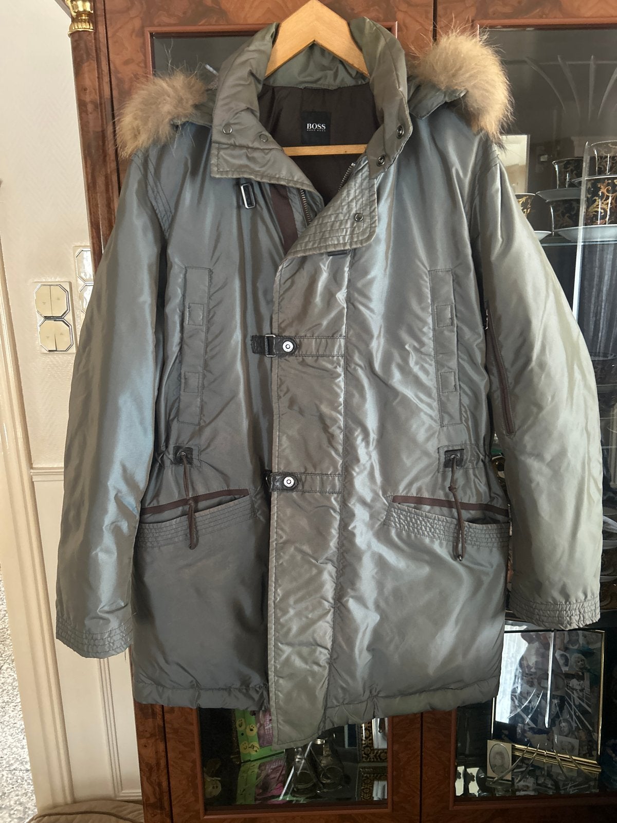 BOSS Hugo Boss Winterjas met Bontkraag maat  xl - Maat L, Ophalen of Verzenden, Zo goed als nieuw, Maat 56/58 (XL), Meerkleurig