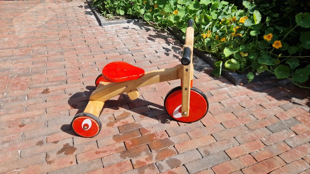 Houten driewieler, Ophalen, Gebruikt, Loopfiets