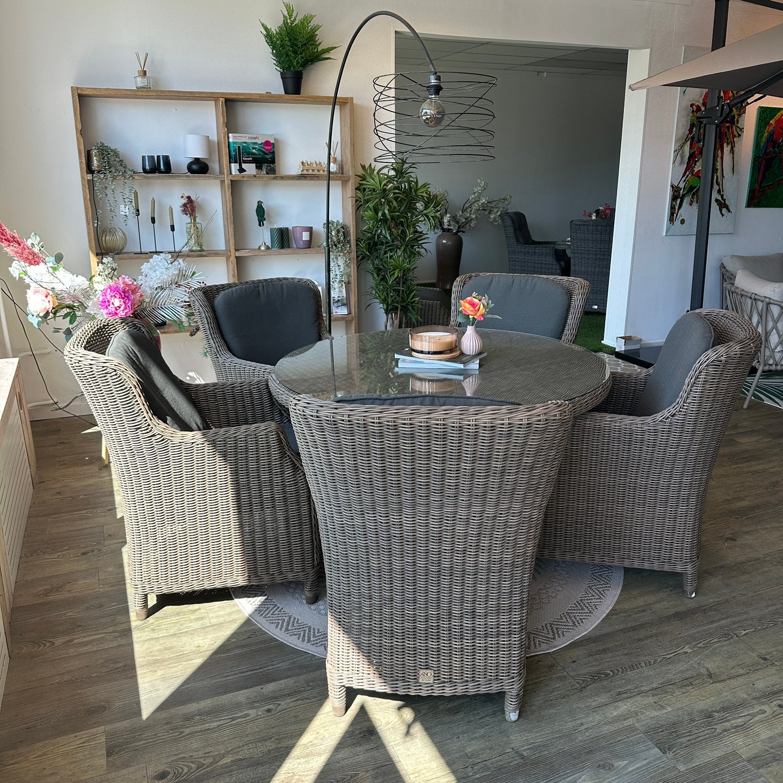 4 Seasons Outdoor (4SO) Tuinset – 5 Stoelen – Ø130 cm, Gebruikt, Verzenden, ., .