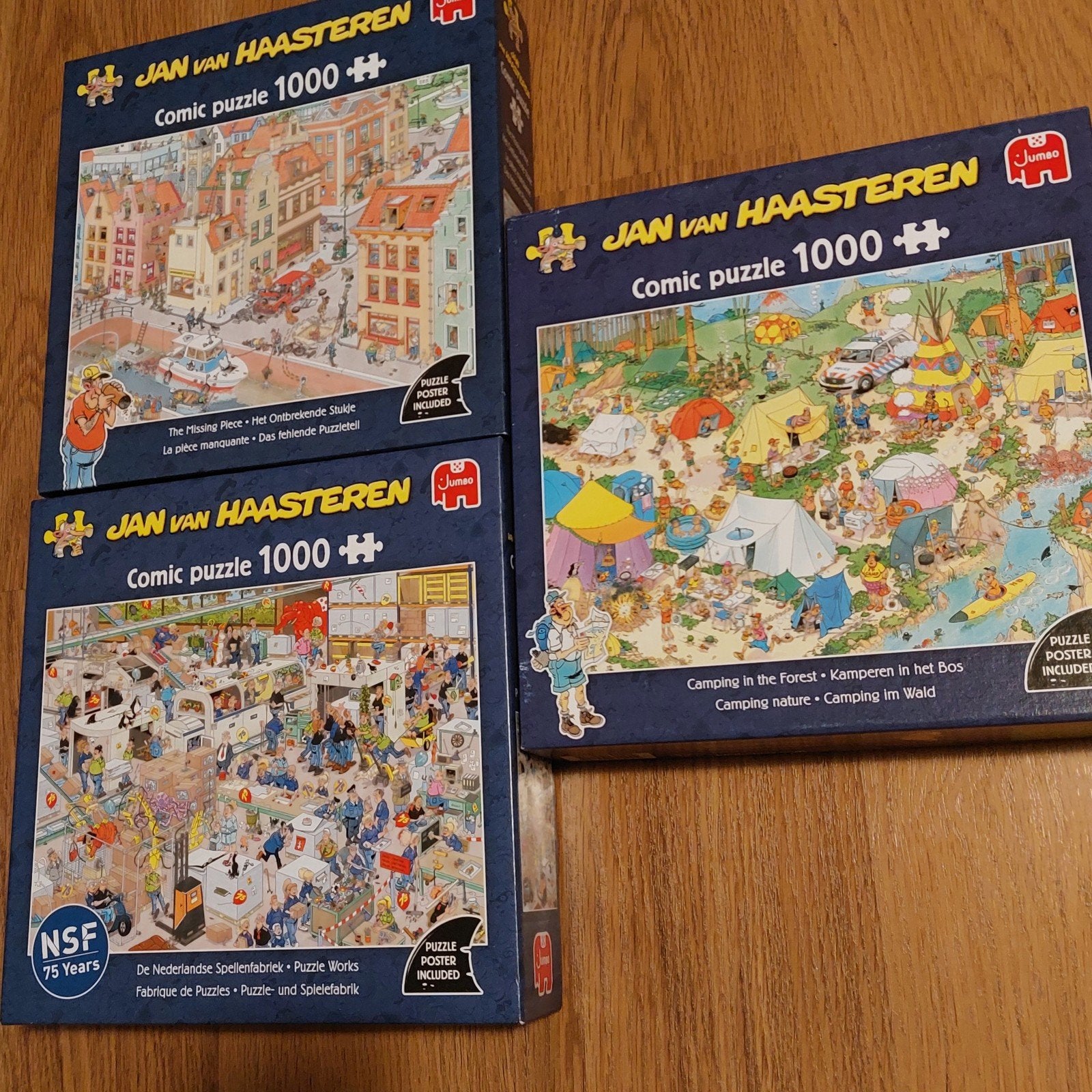 Jan van Haasteren Puzzels 1000 stukjes (3 stuks), Ophalen of Verzenden, 500 t/m 1500 stukjes, Zo goed als nieuw, Legpuzzel