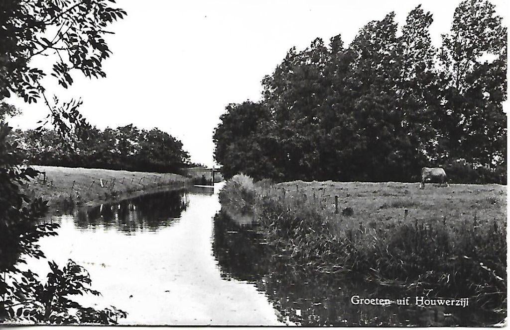 Houwerzijl--Landschap., Verzenden, 1960 tot 1980, Gelopen, Groningen