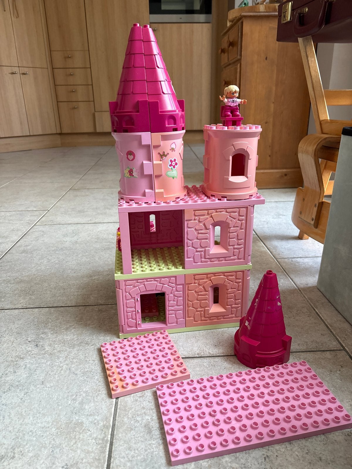 Roze Kasteel Bouwset met Poppetje /Duplo, Ophalen of Verzenden, Gebruikt, Overige merken