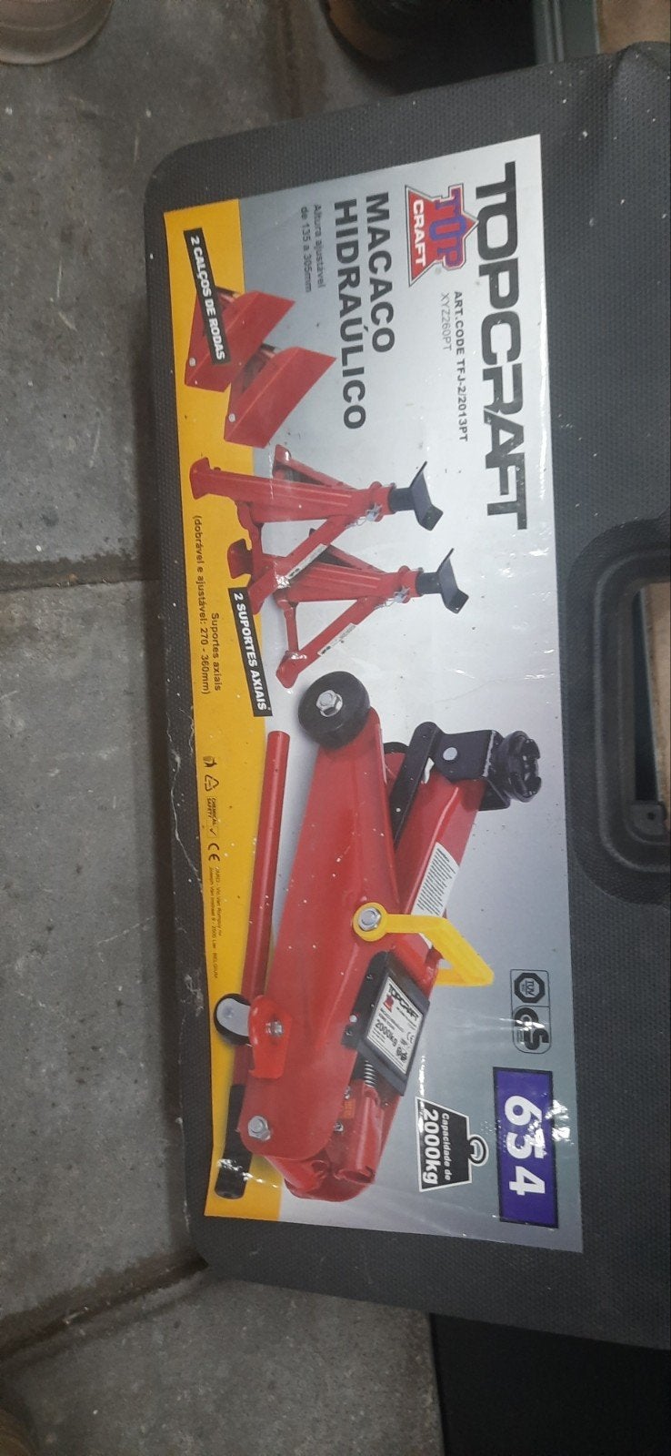 TOPCRAFT Hydraulische Garagekrik met Assteunen, Ophalen