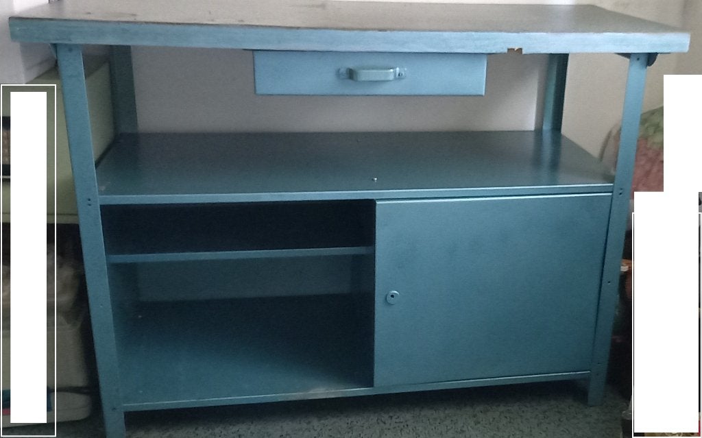 Werkbank met lade en kastje, Ophalen, Gebruikt, 70 tot 120 cm