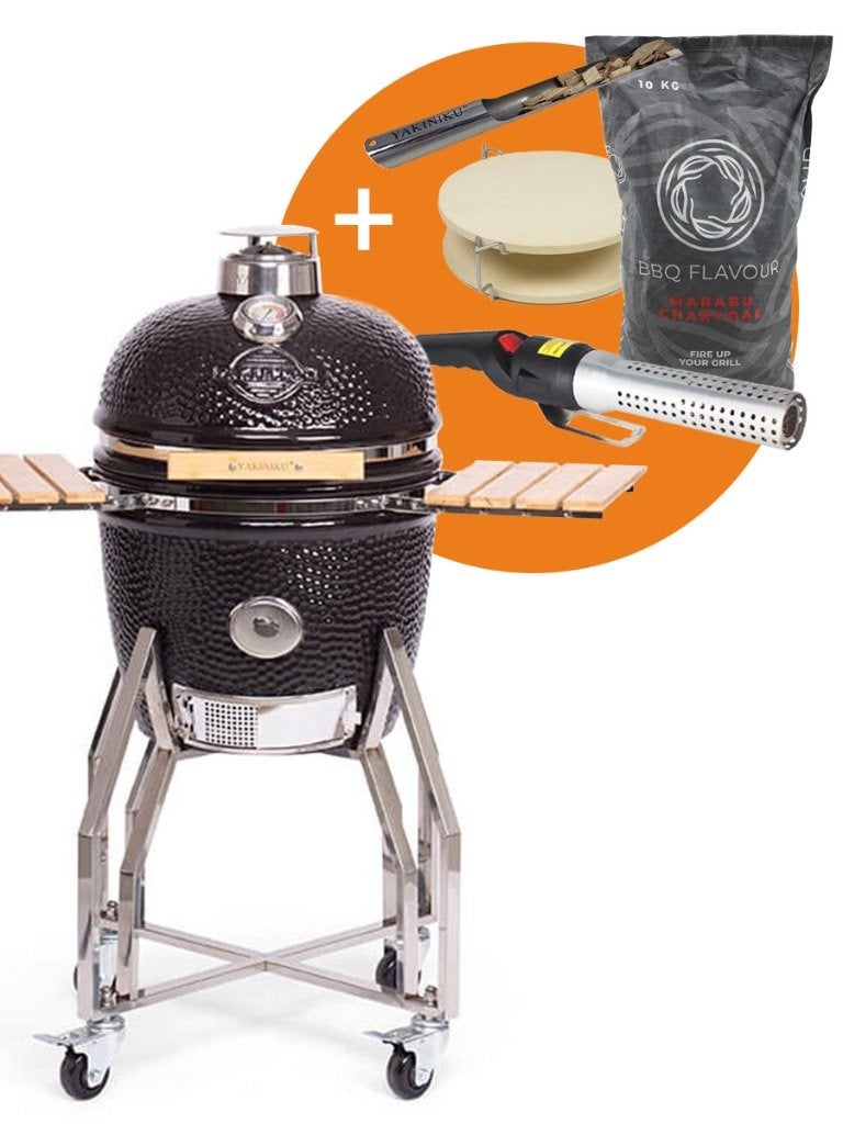 Columbus en Yakiniku keramische bbq/ kamado -> SUPER DEAL, Tuin en Terras, Verzenden, Nieuw, The Bastard, Met accessoires