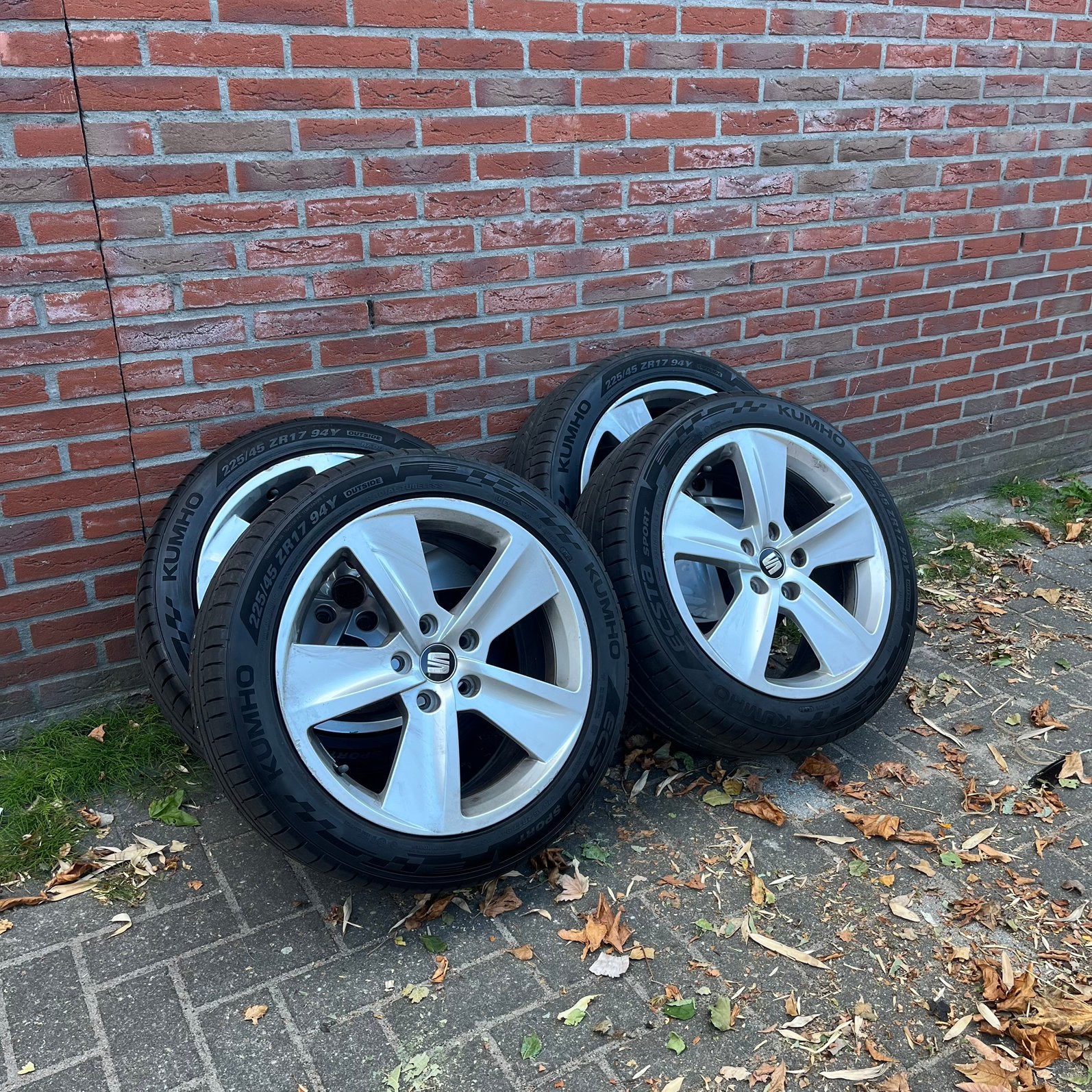 17” inch Seat Leon 5x112 ZGAN Kumho Ecsta Sport velgen, Ophalen, Banden en Velgen, Nieuw, 17 inch