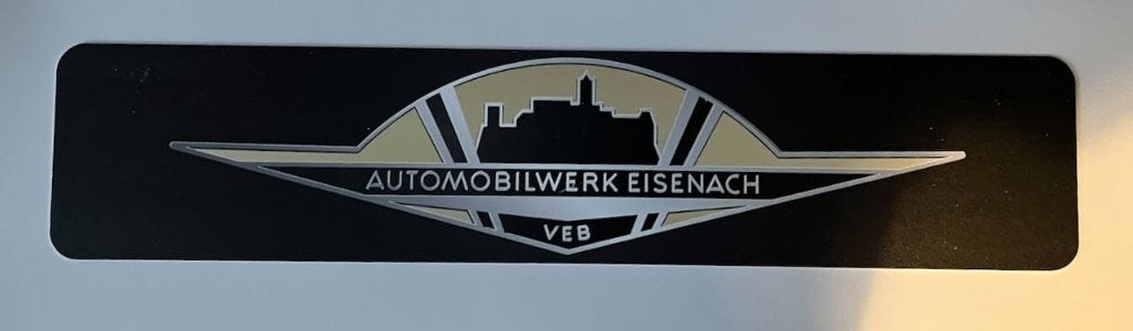 Automobilwerk Eisenach Wartburg  - reclamebord kunststof, Verzamelen, Ophalen of Verzenden, Zo goed als nieuw, Auto's