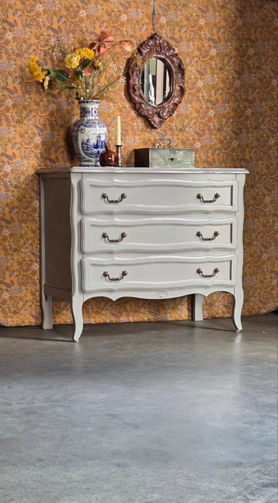 Grijs queen ann ladenkast kast commode !, Ophalen, Gebruikt, 50 tot 100 cm, 3 of 4 laden