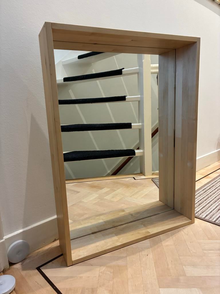 IKEA Molger spiegel met houten frame, Ophalen, Gebruikt, Rechthoekig, 50 tot 75 cm