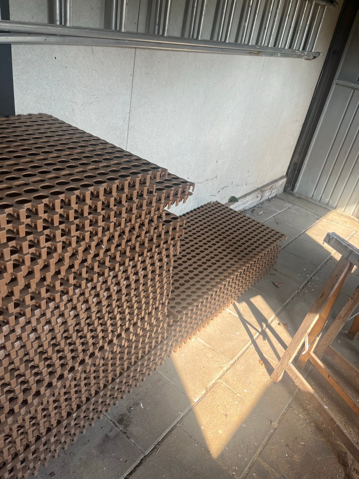 34 Vlonderplaten 60x115cm - Gebruikt maar goed, Tuin en Terras, Terrasdelen en Vlonders, Ophalen, Gebruikt, Kunststof