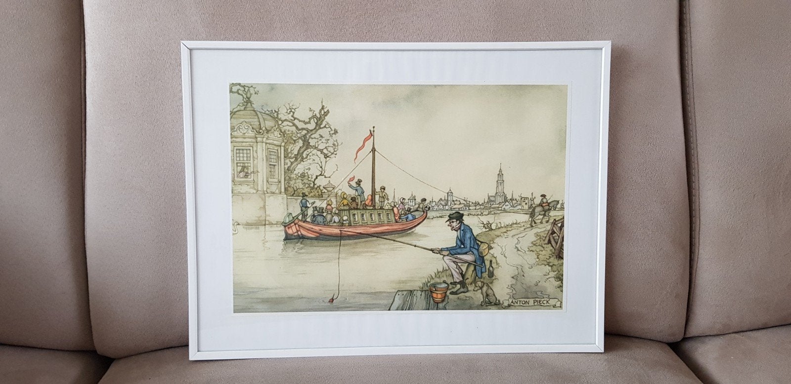 Ingelijste Anton Piek poster, Verzenden, Achter glas
