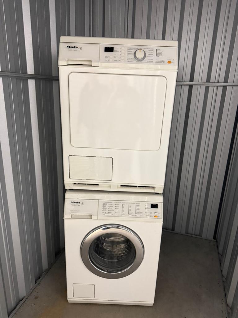 Miele wasmachine en droger te koop, 8 tot 10 kg, Ophalen, Gebruikt, 85 tot 90 cm