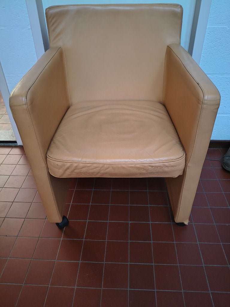 gratis leren fauteuil, Huis en Inrichting, Fauteuils, Ophalen, Gebruikt, Minder dan 75 cm, Leer