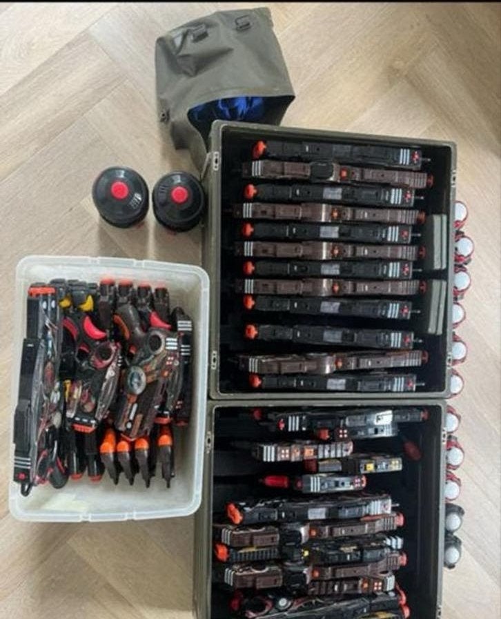 Lasergame set 29 geweren met targets en handleiding, Ophalen of Verzenden, Gebruikt