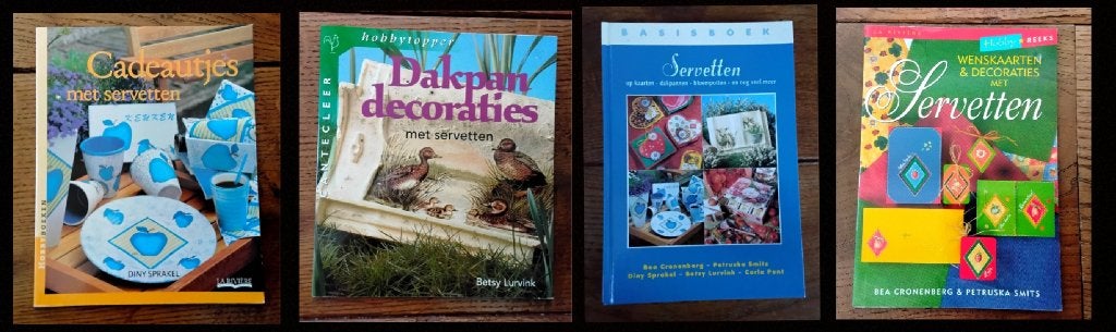 4 boeken over hobbyen  met servetten - vanaf 3,50 euro, Ophalen of Verzenden, Gelezen, Overige onderwerpen, Sprakel Lurvink Cronenberg