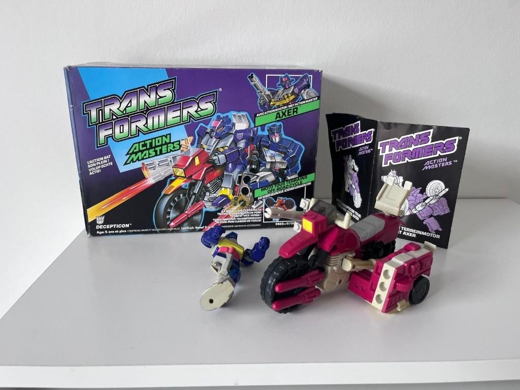 Transformers G1 Action Master Off-road cycle+axer met doos, Verzamelen, Transformers, G1, Ophalen of Verzenden, Gebruikt, Decepticons