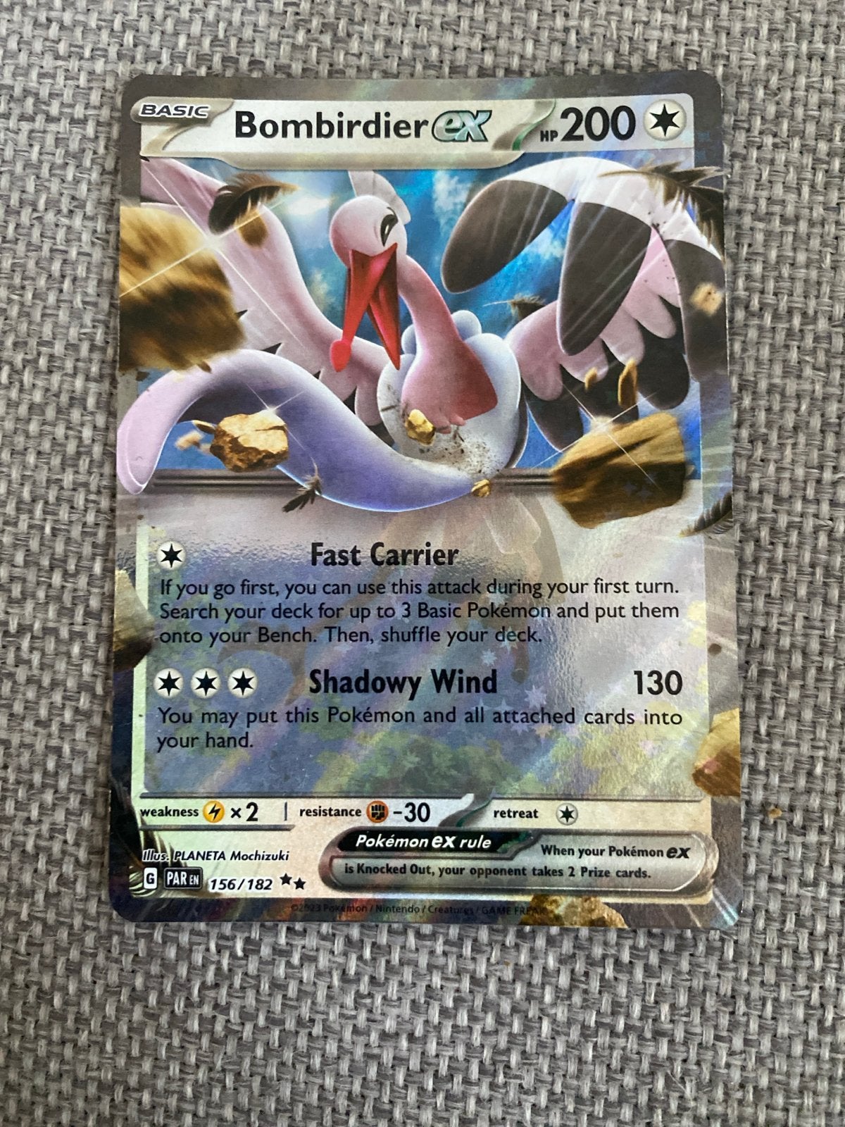Bombirdier EX Pokémon Kaart 156/182, Ophalen, Zo goed als nieuw, Losse kaart