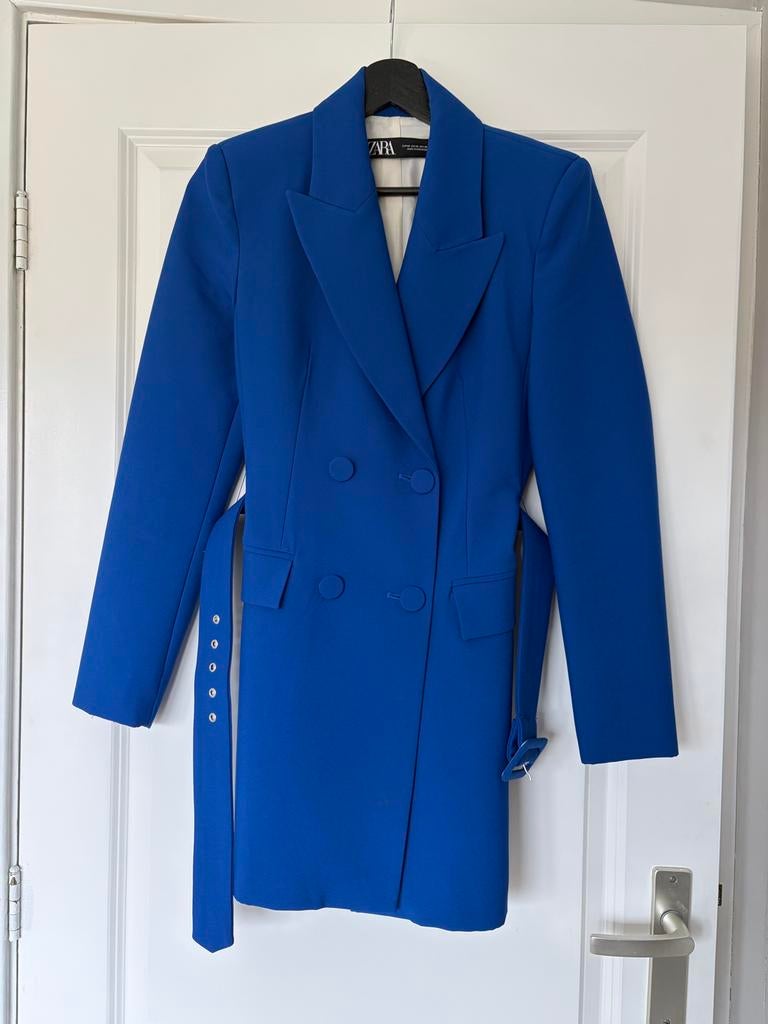 Chique Zara blazerjurk XS - Zo goed als nieuw, Ophalen of Verzenden, Zo goed als nieuw, Maat 34 (XS) of kleiner, Blauw