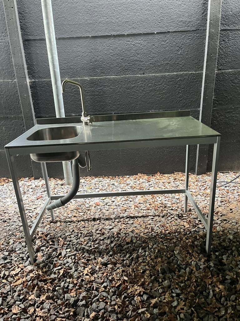 RVS werktafel met spoelbak & kraan, Huis en Inrichting, Keuken | Keukenelementen, Ophalen, Gebruikt, Minder dan 100 cm, 50 tot 75 cm