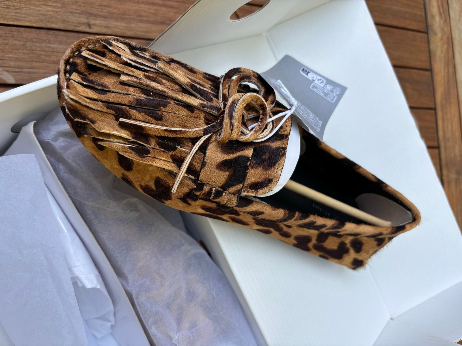 H&M Premium Selection Leopard Instappers - Nieuw in doos, Bruin, Instappers, Nieuw, Ophalen of Verzenden