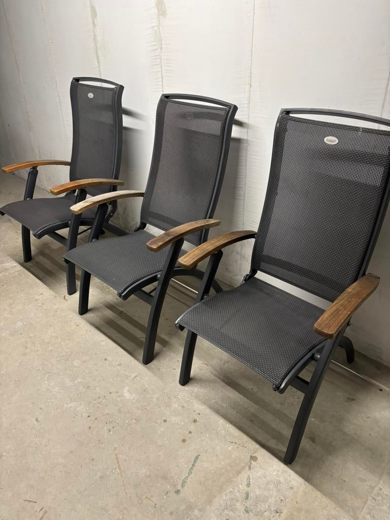 4x verstelbare tuinstoel Hartman, Tuin en Terras, Tuinstoelen, Ophalen of Verzenden, Zo goed als nieuw, Kunststof