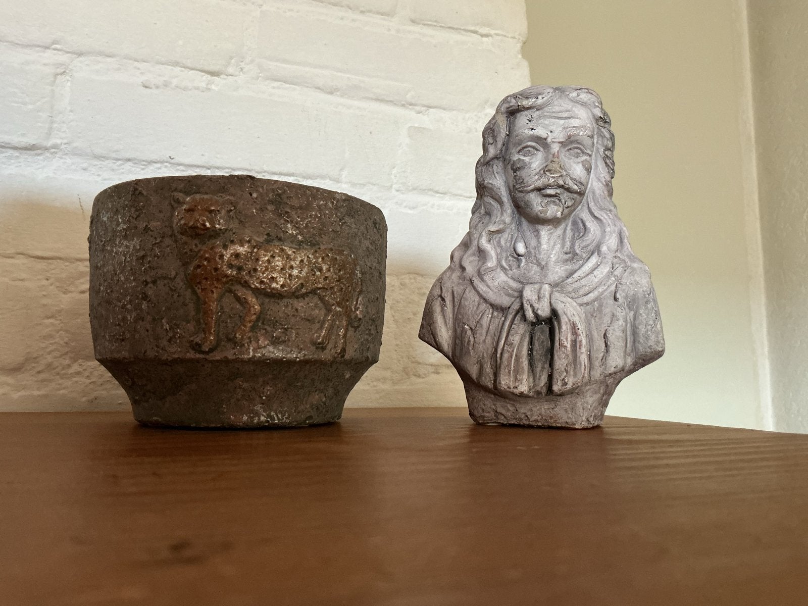 Decoratieve Buste en Pot met Dierenreliëf PTMD, Buste, Ophalen of Verzenden, Handgemaakt, 20 - 50 cm