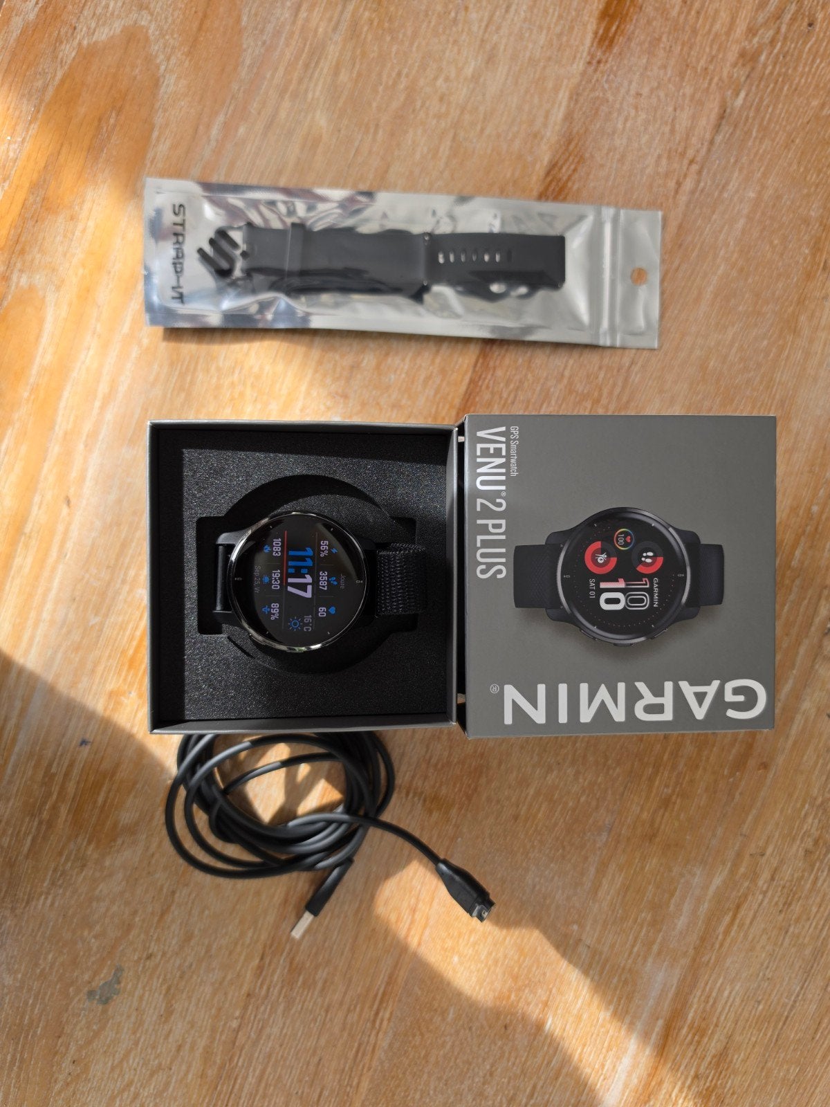 Smartwatch Garmin Venu 2 plus zwart, Garmin venu 2, Zwart, Ophalen of Verzenden, Zo goed als nieuw