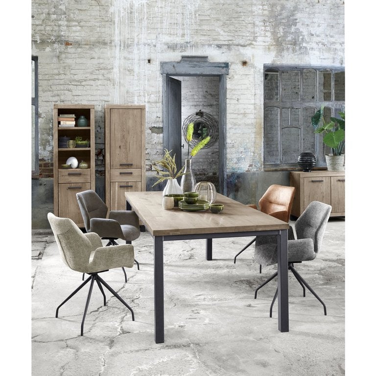 Pronto Wonen Hevano eettafel met Turelli stoelen, Huis en Inrichting, Tafels | Eettafels, Ophalen, 50 tot 100 cm, Zo goed als nieuw