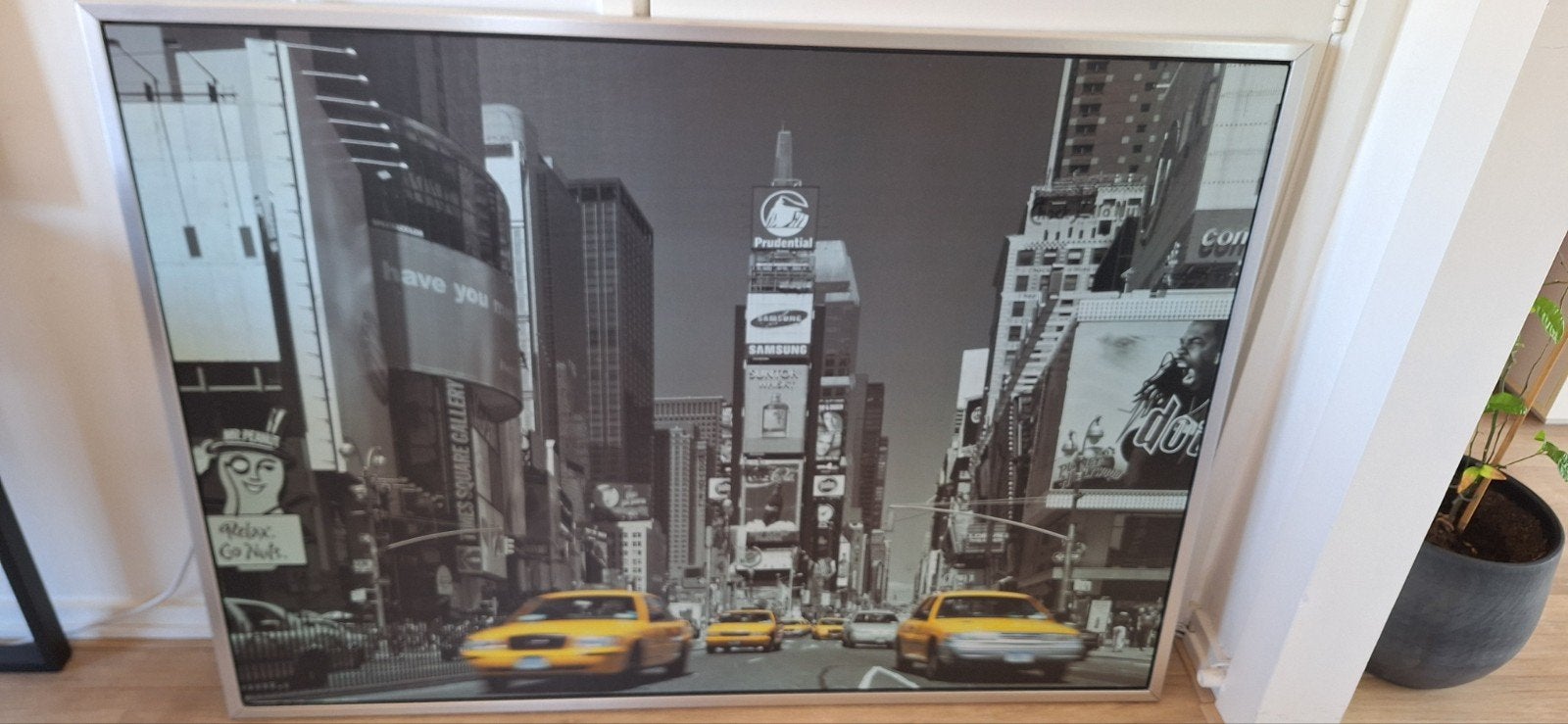 Times Square New York zwart-wit foto met gele taxi's ikea, Ophalen, 50 – 75, Gebruikt, 75 tot 100 cm