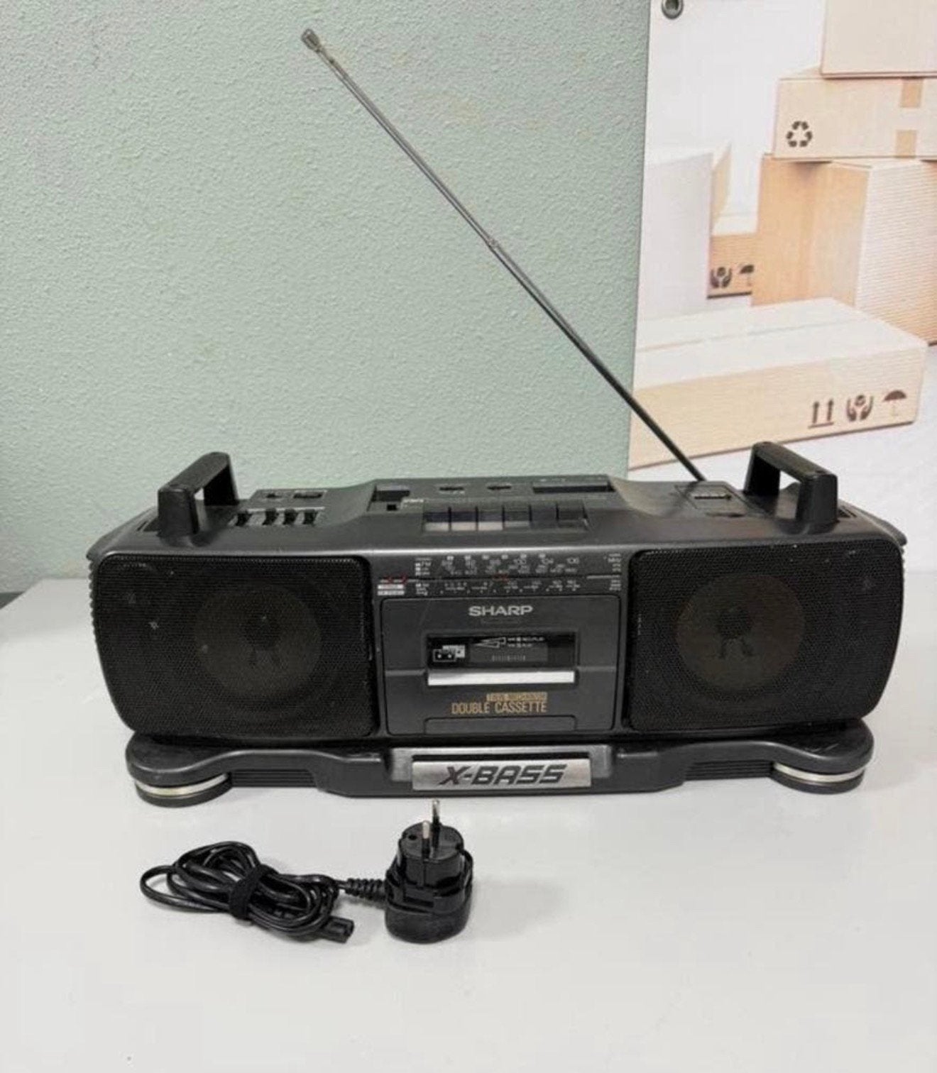 Sharp WQ-T360E Boombox Double Cassette X-Bass Vintage box, M, Ophalen of Verzenden, M, Audio en Video
