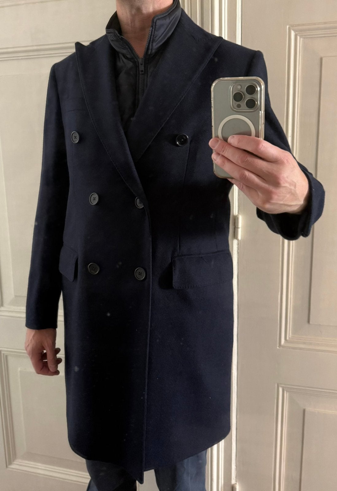 Fay, car coat, wol/cashmere, mt large, zgan, Verzenden, Zo goed als nieuw, Maat 52/54 (L), Blauw