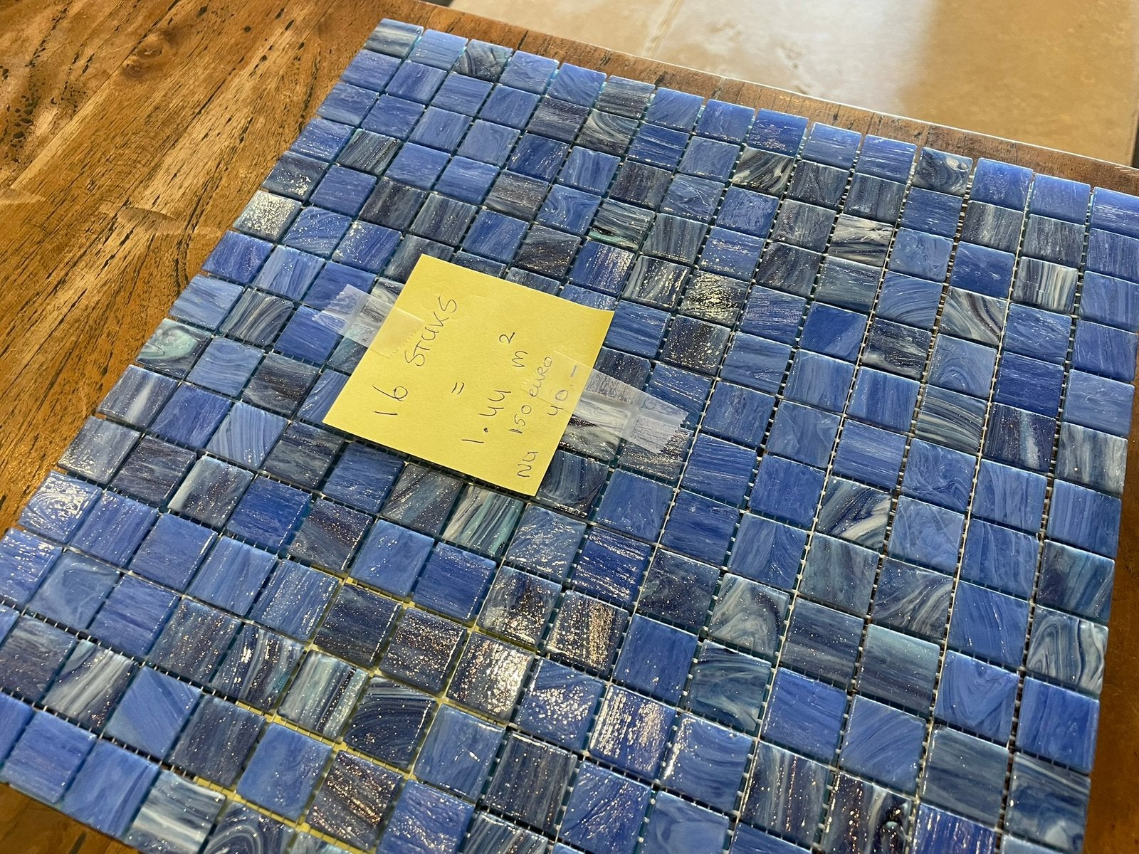 Mozaiek matten grieks blauw, Ophalen, Nieuw, Minder dan 20 cm, Minder dan 5 m²
