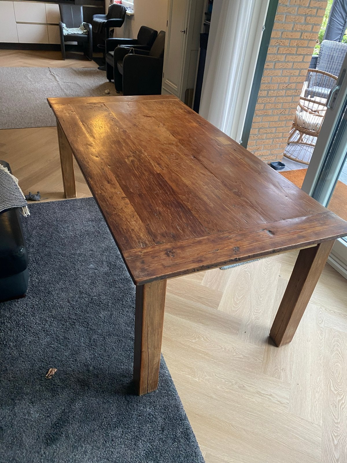 Eiken houten eettafel, in mooie staat., Ophalen, Gebruikt, Vijf personen of meer, 150 tot 200 cm