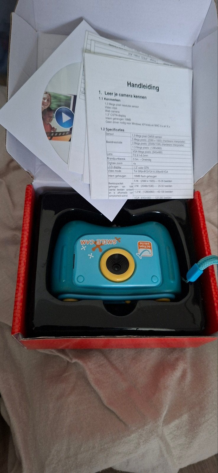 Action Smile Digitale Camera voor Kinderen - Blauw, Ophalen of Verzenden