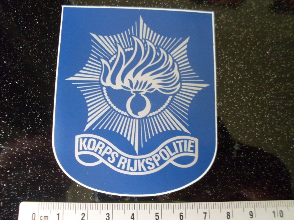 sticker korps rijkspolitie logo rijks politie blauw, Verzenden, Zo goed als nieuw, Bedrijf of Vereniging