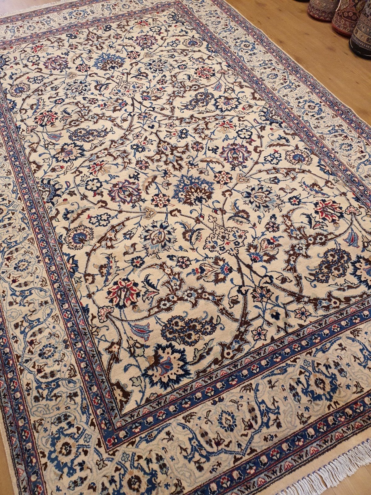 Vintage handgeknoopt perzisch tapijt sarough 307x196, Info@SlatsAntiek.nl, Tweedehands, Perzisch, 150 tot 200 cm