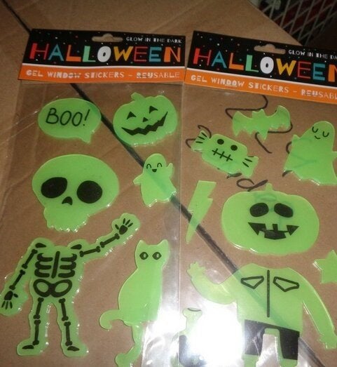 PARTIJ GEL RAAMSTICKERS HALLOWEEN, ., Nieuw, Ophalen of Verzenden, .