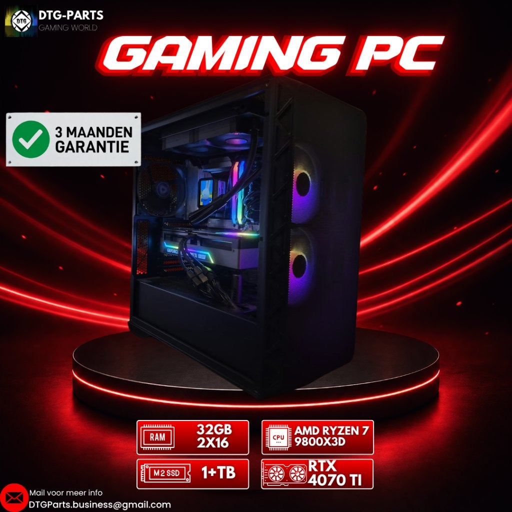 Gaming PC // RTX 4070 ti Super & AMD Ryzen 7 9800X3D //, Ophalen, 7604 HM, 32 GB, DTGParts.Business@gmail.com