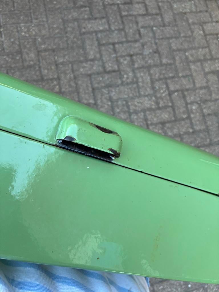 Vintage Groene Emaille Broodtrommel - Authentiek Design, Ophalen of Verzenden