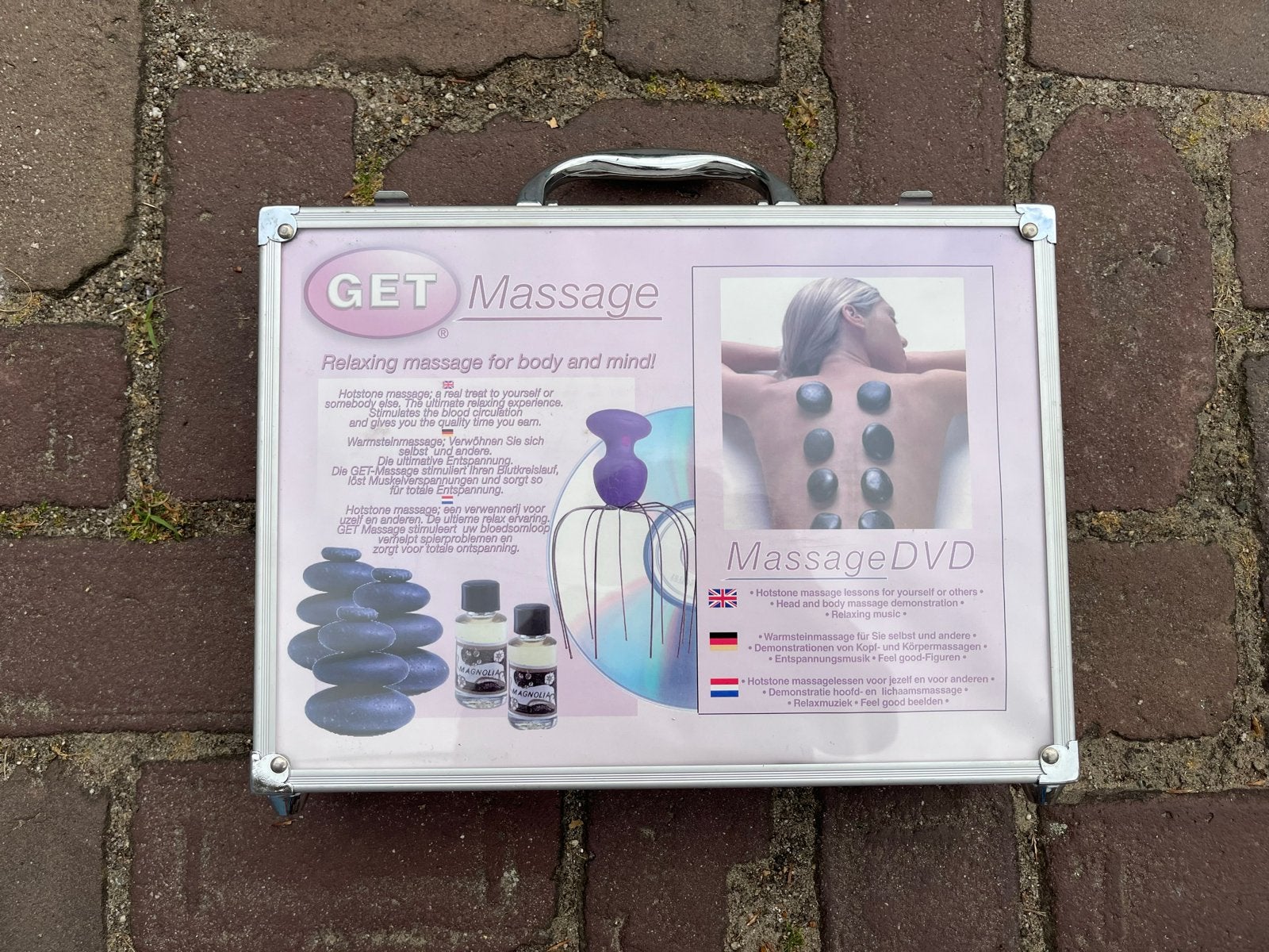 GET Massage Hotstone Set met DVD en Olie, Ophalen, Gebruikt, Hotstone