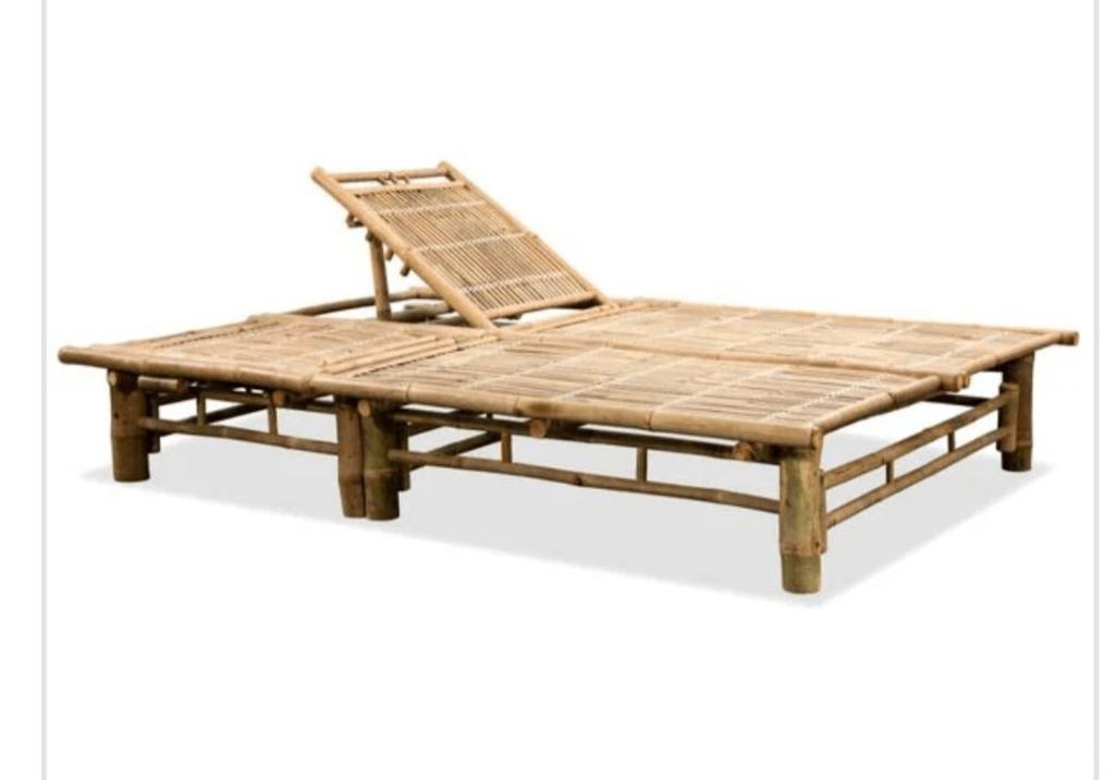 vidaXL Ligbed tweepersoons bamboe, Ophalen, Nieuw, Hout, Verstelbaar